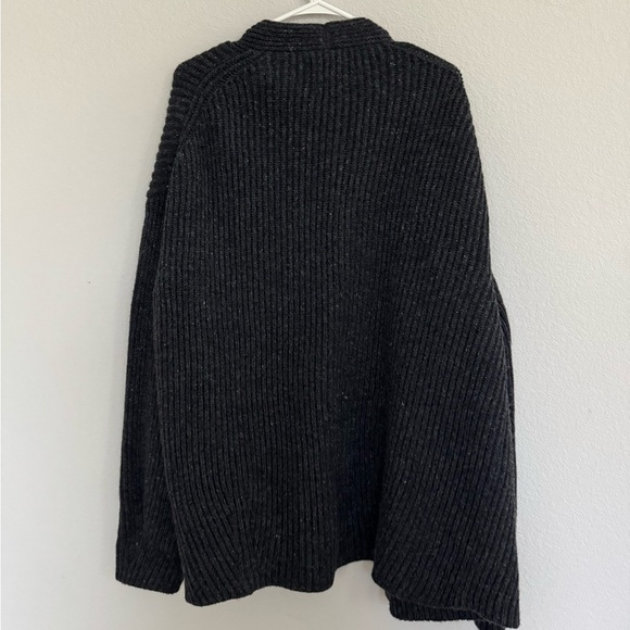 $395 NWOT TOAST Wool OVERSIZED Ribbed Knit Cardigan Cocoon jacket charcoal gray - Picture 5 of 10